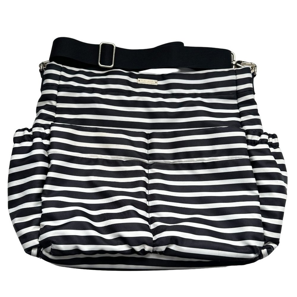 Kate Spade Striped Black White Nylon Crossbody Diaper Bag